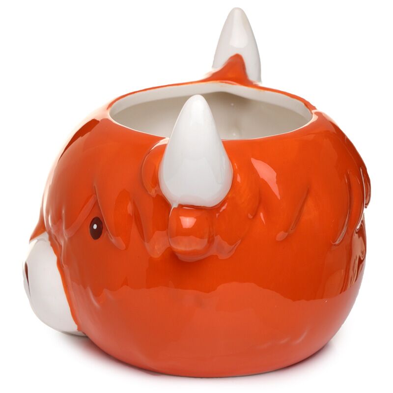 Taza de cerámica formada por vaca de COO Highland