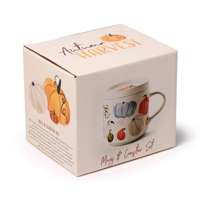 Tazza di porcellana del raccolto autunnale con set di coperture per montagne rocche