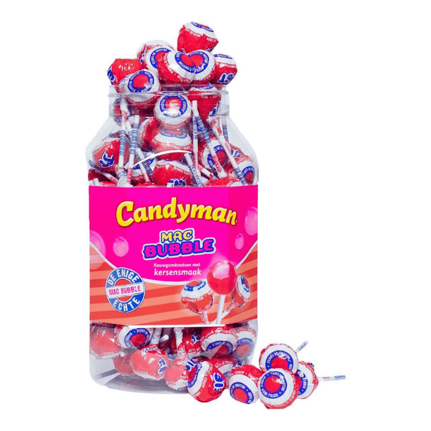 Lecca lecca Candyman mac bubble ciliegia (100 pezzi)