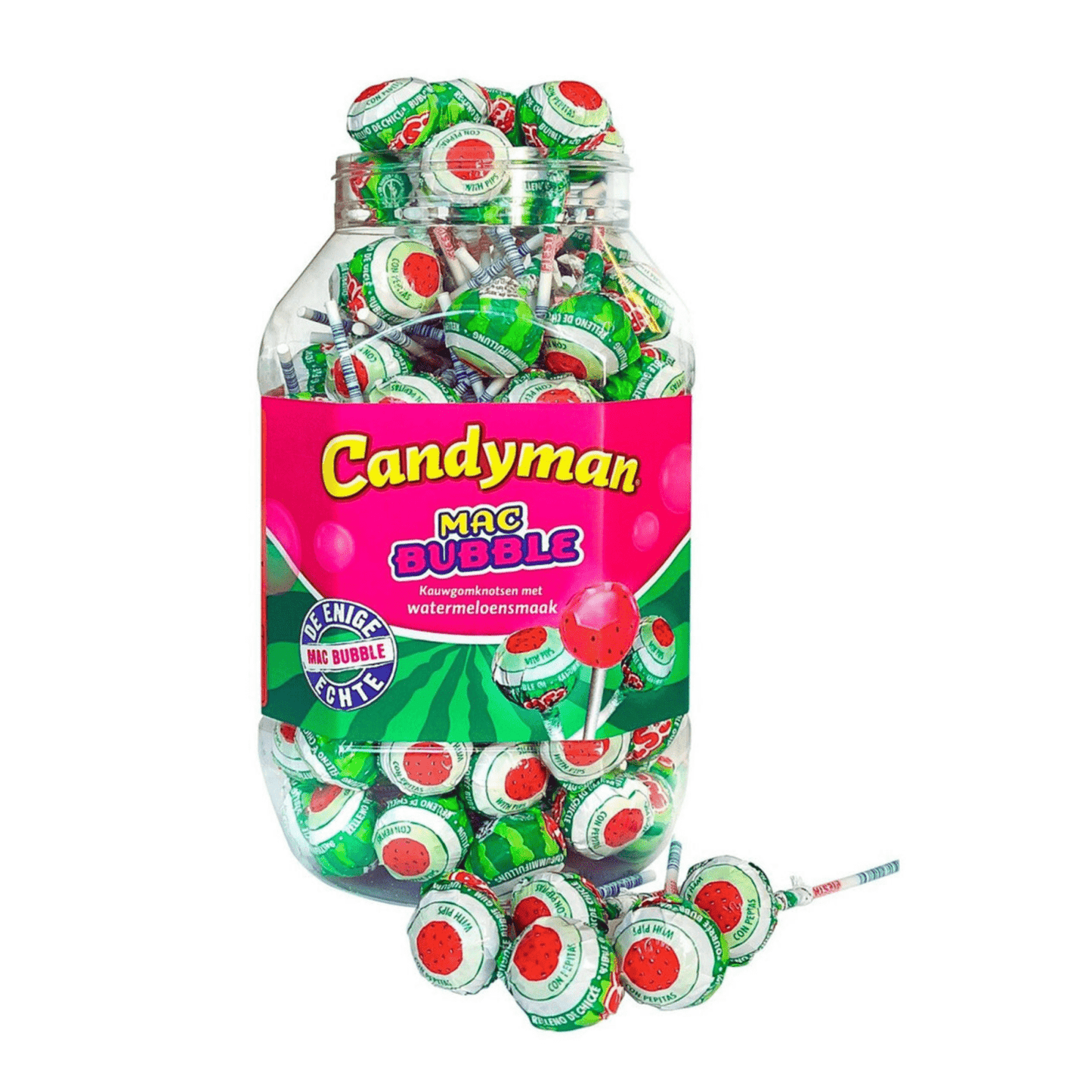 Piruleta de sandía Candyman Mac Bubble (100 piezas)