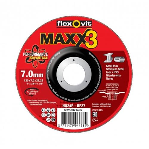 Flexovit abs maxx 3 acciaio inox 180x7x22,23 nq24p t27 | 10 pezzi