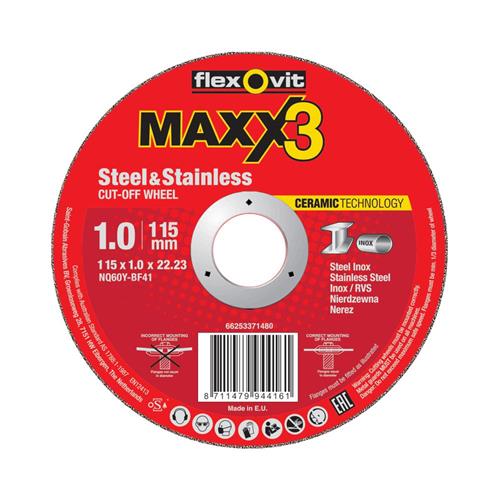 Flexovit dss maxx 3 inox 125x1x22,23 nq60y t41 | 25 pz