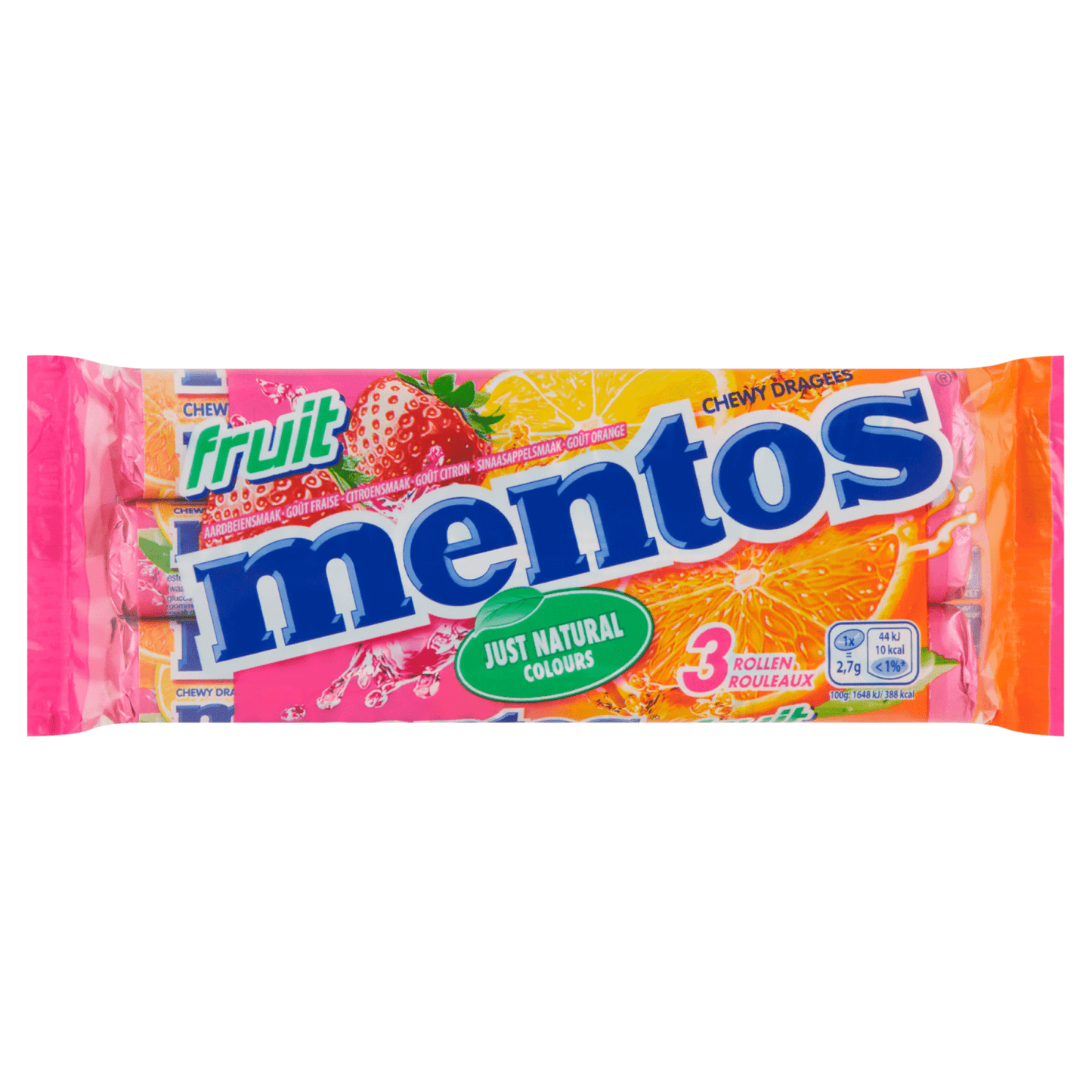 Mentos Fruit confezione da 3 (25 pezzi)