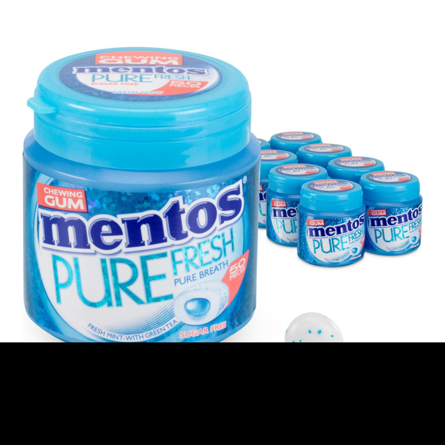 Mentos chicle puro menta fresca botella (8x 50 piezas)