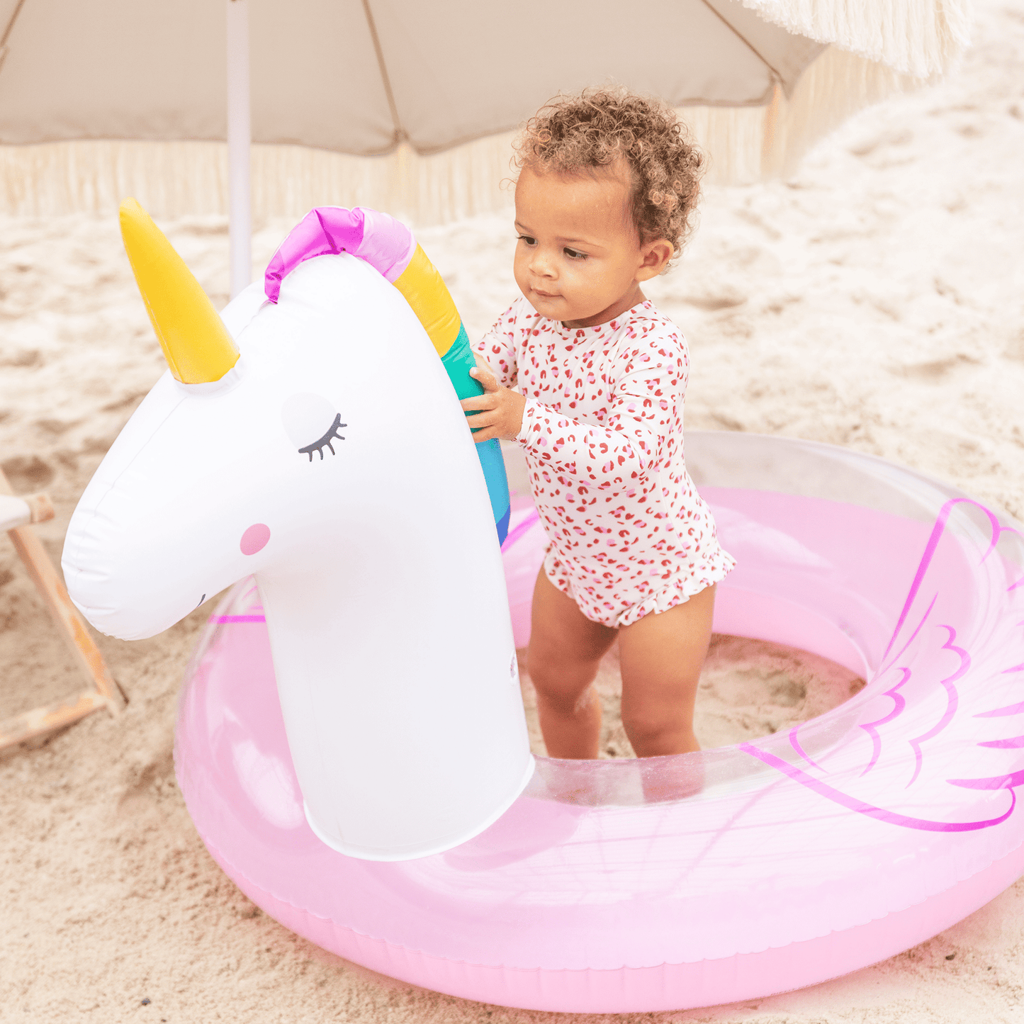 Dreamscape | Piene da bagno per animali unicorno bianco rosa Ø 95 cm
