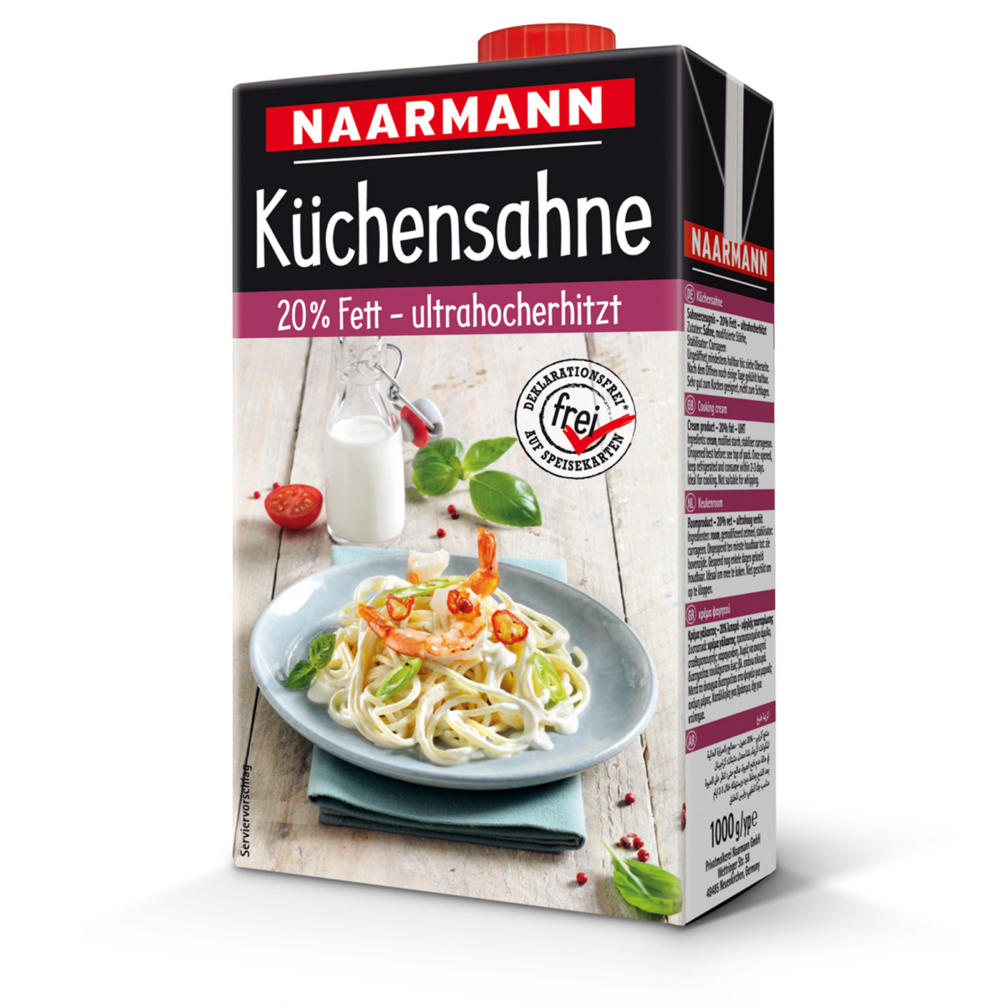 Naarmann crema de coco 20% pack con tapón de rosca (1 litro)