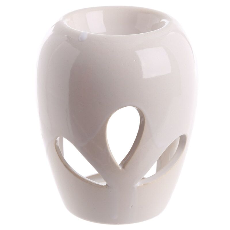 Quemador de olor cerámico con pétalos cortados, 10.5 cm