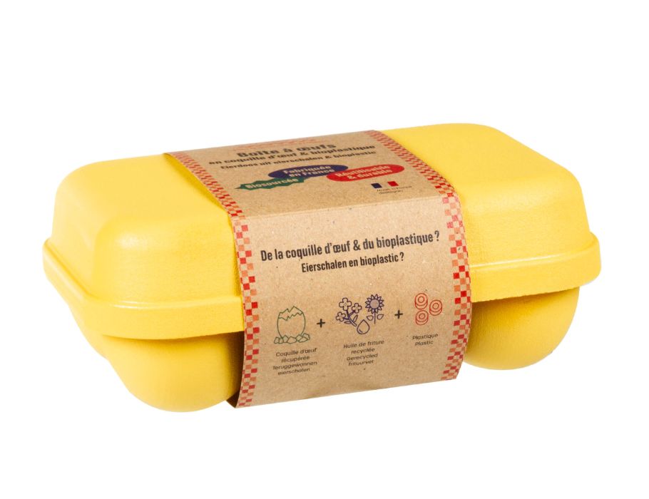 ¡Ah! ¡Mesa! Caja de huevo para 6 huevos amarillo
