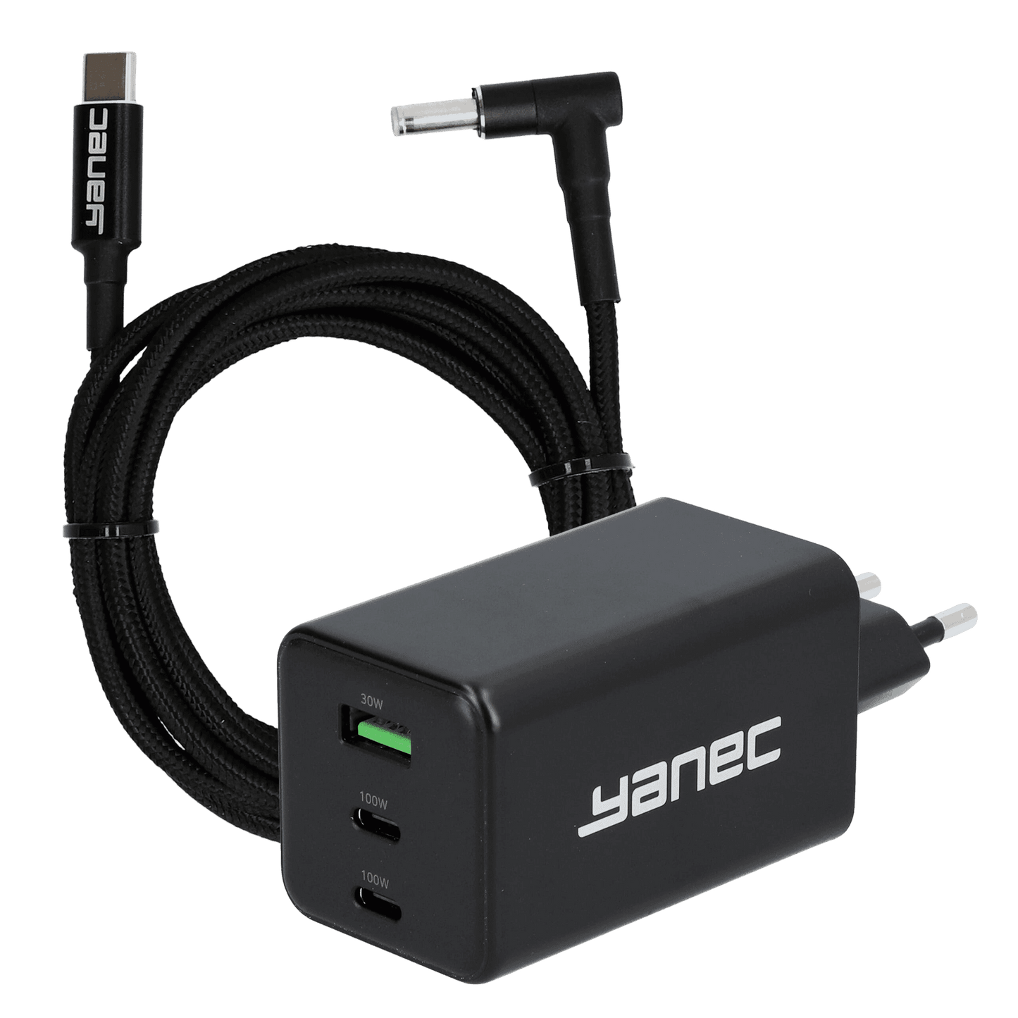 Caricabatterie Act Yanec compe gan 100w + cavo di ricarica HP 4,5 x 3,0 mm