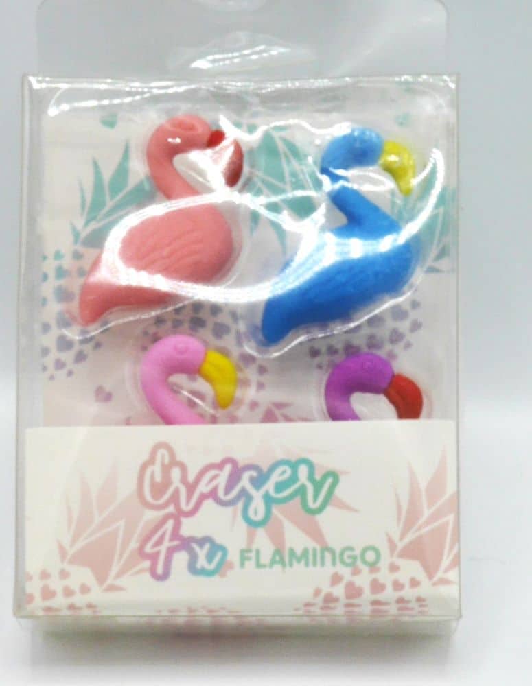 4 flamingo gummen 3 cm de alto