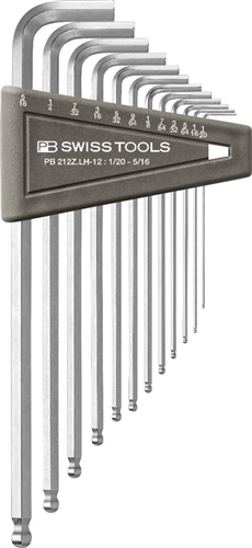Pb swiss tools juego de llaves hexagonales pb largas + punta esférica en pulgadas