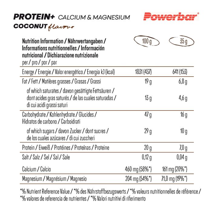 Powerbar proteine+ calcio magnesio (30 x 35gr) - cocco