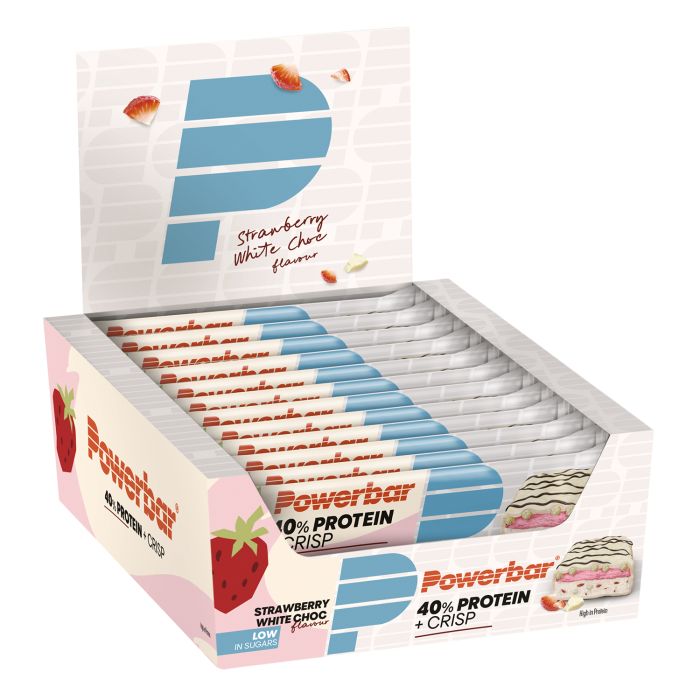 Powerbar 40% proteine+patatine (12 x 40gr) - cioccolato bianco alla fragola