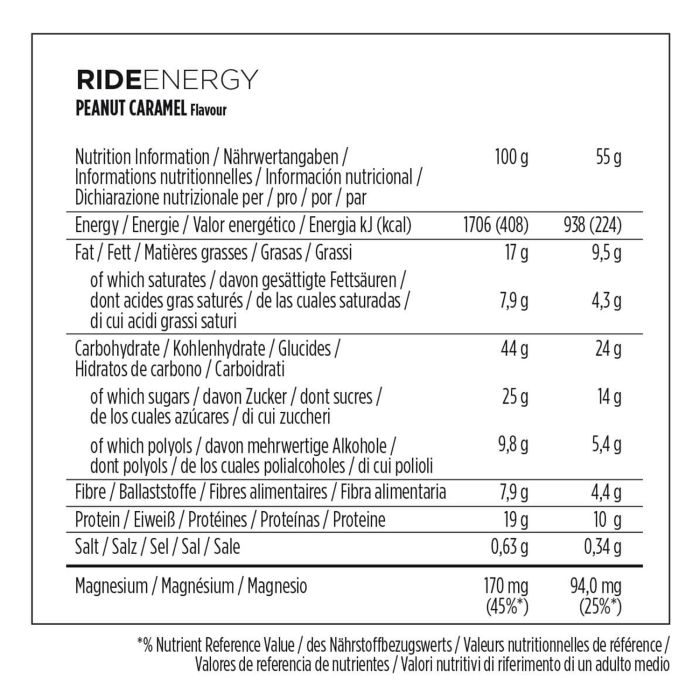 Powerbar ride energy (18 x 55gr) - caramelo de maní