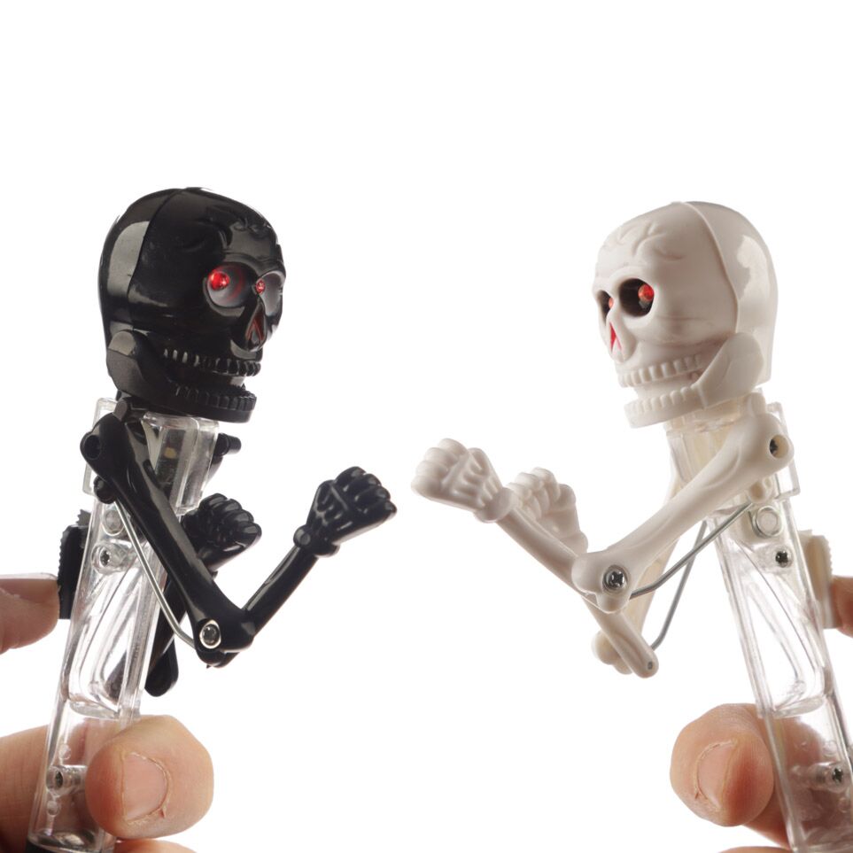 Boxende Skull Plastic Pen - Negro