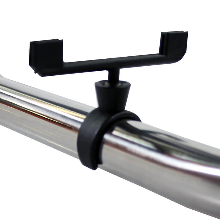 Titular de la etiqueta de precio rotatable en la dirección de dirección negra