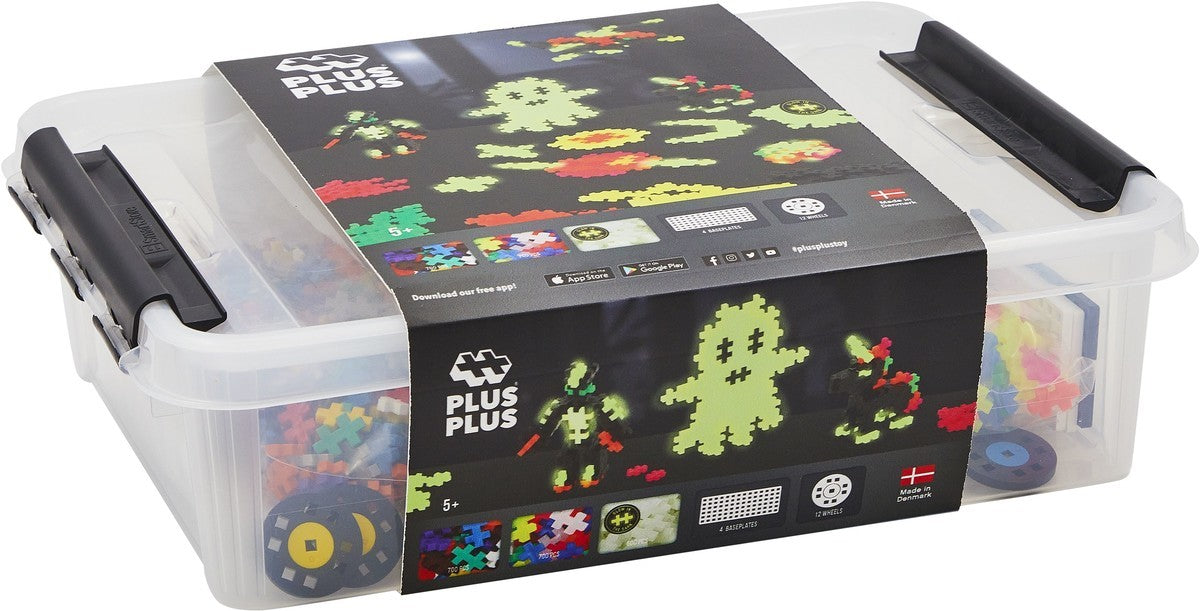 Plus plus scatola portaoggetti build and Glow plus-plus: 2000 pezzi (3919)