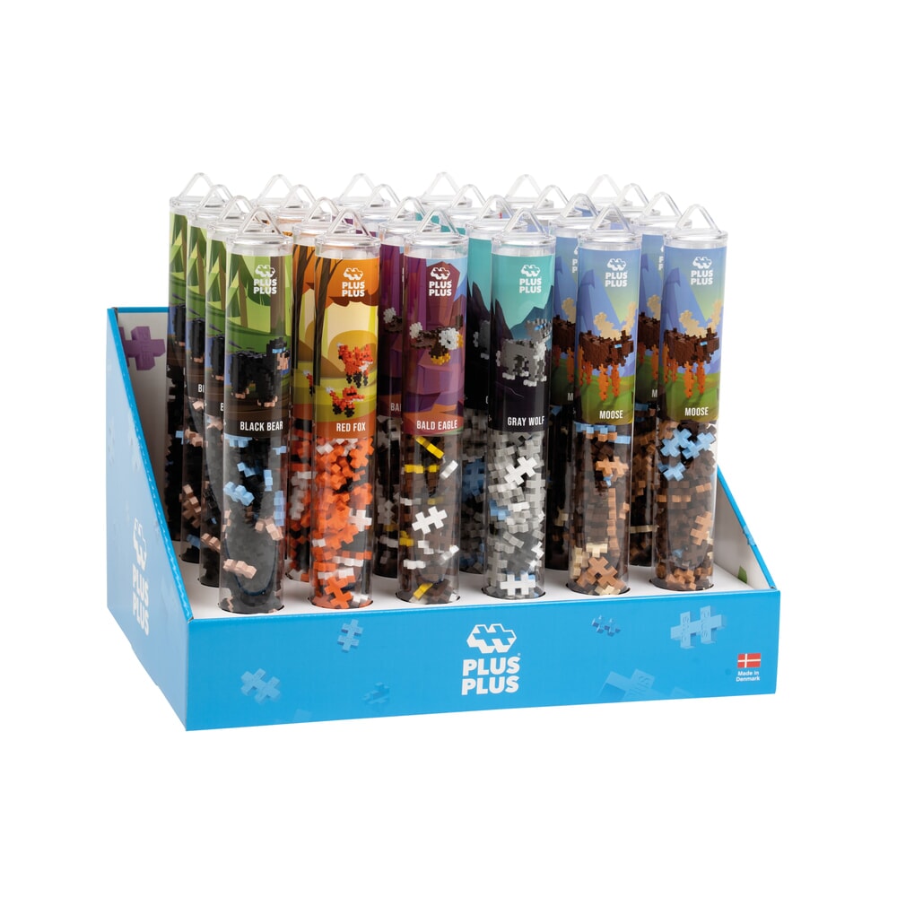 Plus plus animales salvajes: tubo de 24 piezas expositor plus-plus (7287)
