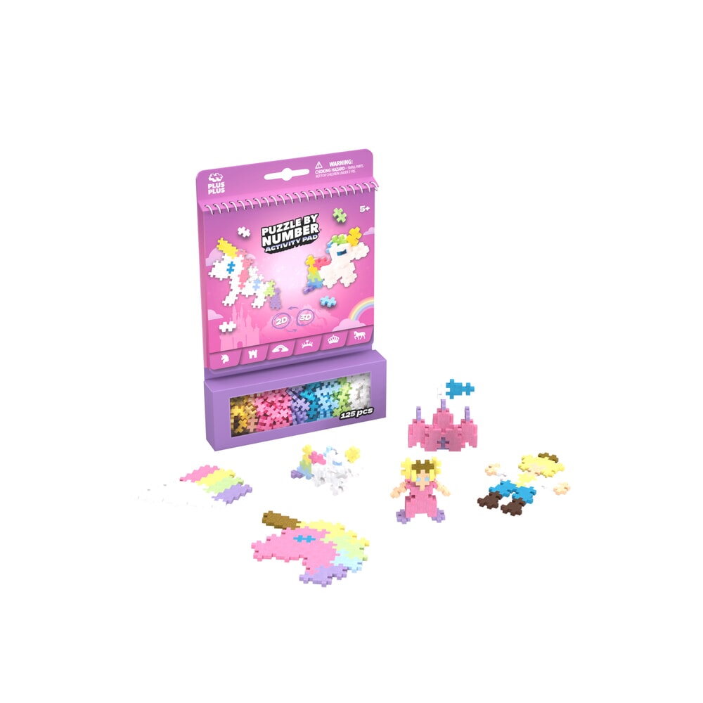 Unità di marca plus plus puzzle con numeri di unicorno