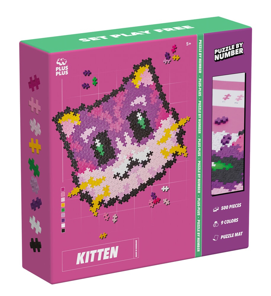 Plus plus plus-plus rompecabezas por números gato gato 500 piezas (3960)
