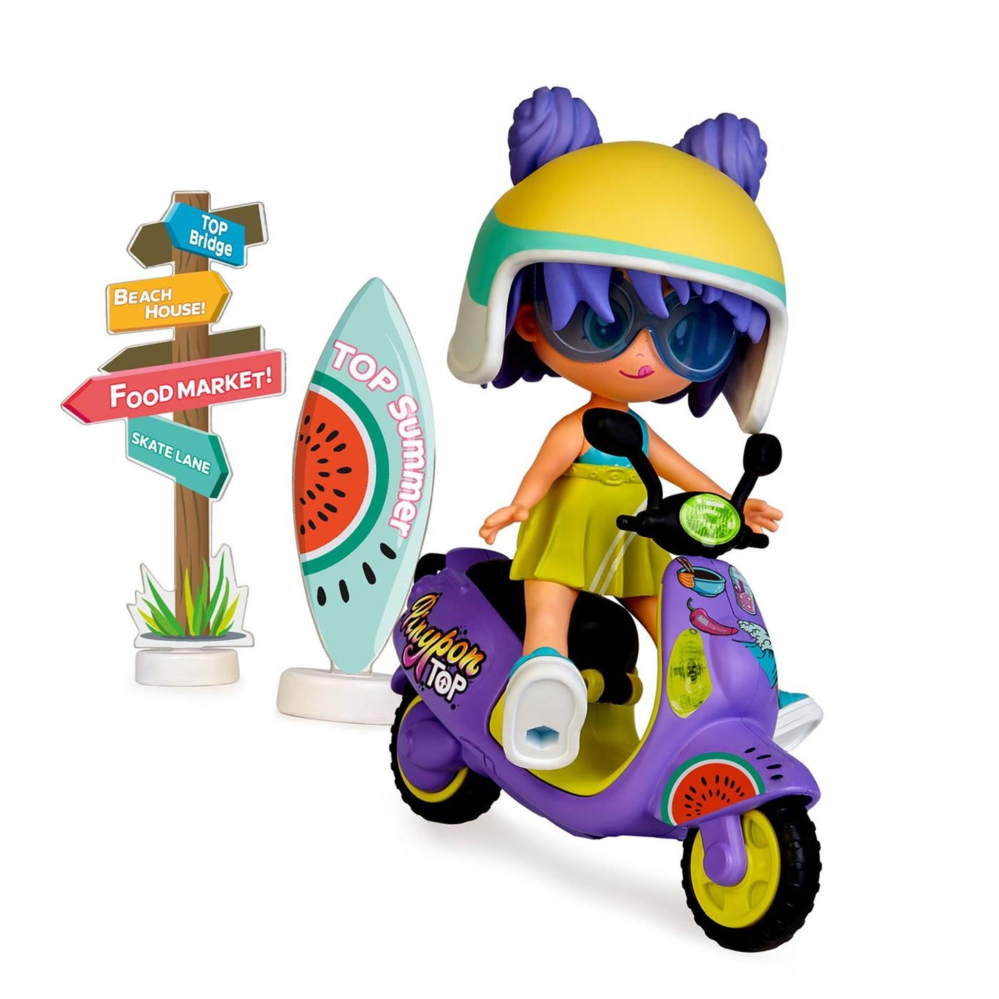 Pinypon top moto ragazza 11cm con tatuaggi