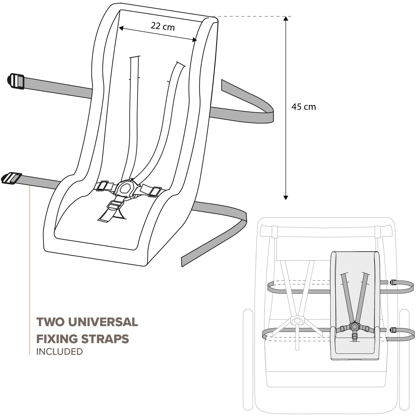 PoliSport para niños pequeños mini pelícano sin malla de asiento negro