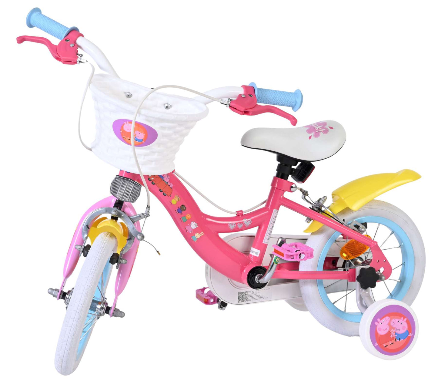 Bicicletta per bambini Volare Peppa Pig - ragazze - 12 pollici - rosa - due freni a mano