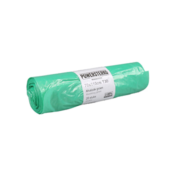 Sacco per rifiuti Powersterko 70x110 cm verde T30 (300 pezzi)