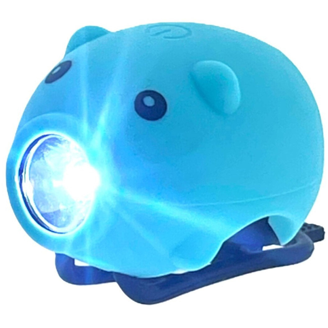 Pexkids clacson per bicicletta Maiale con lampada LED USB blu