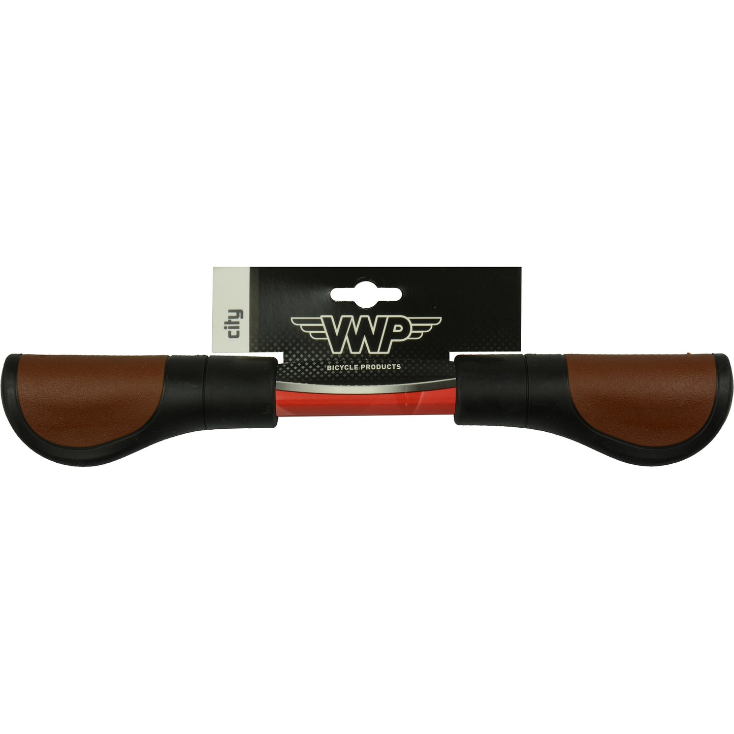 Manijas de bicicletas VWP - cuero, 11.5 cm, marrón negro