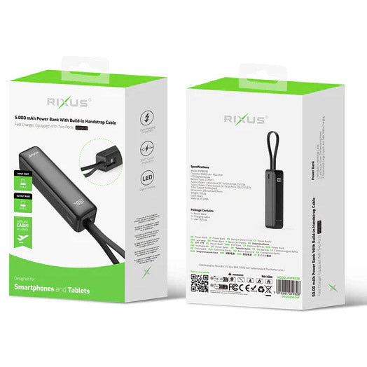 Olympic Sportswear Rixus Power Bank RXPB03B 5.000mAh Li-ion USB-C Nero