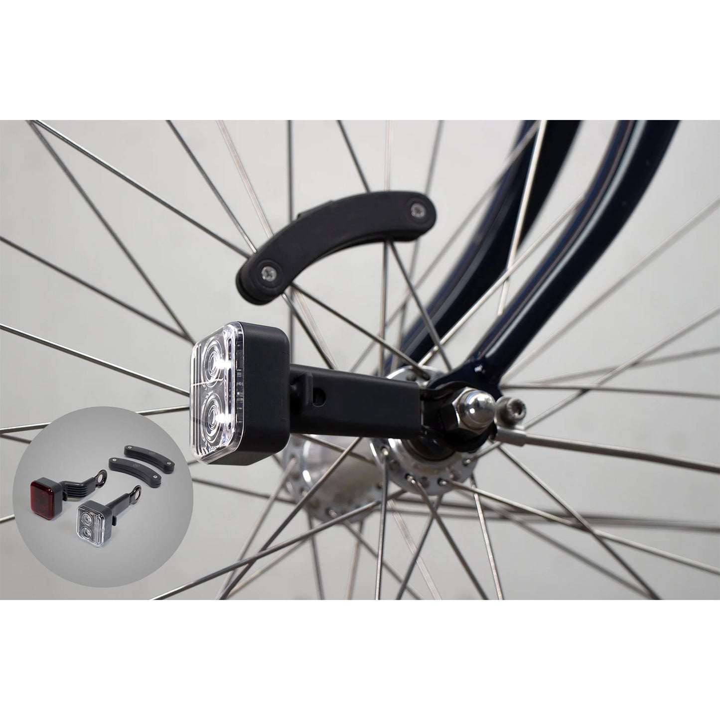 Iluminación de bicicletas ams acero constante rojo blanco 4 fiesta