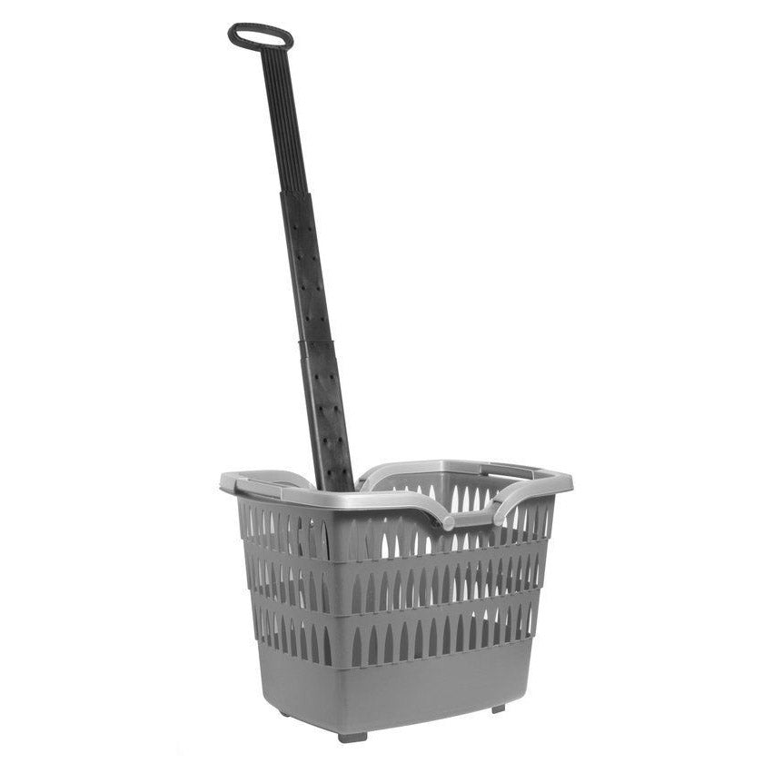 Sistema de clic de cesta frontal Roto | 20 litros | Plástico | Gris | Abrazadera del manillar