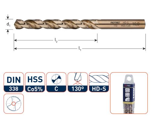Broca helicoidal Rotec din338 co 1,5mm