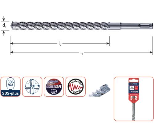 Trapano Rotec SDS 150 210 8 mm a 4 taglienti