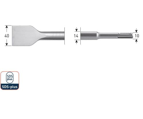 Scalpello a vanga Rotec sds 40x250mm
