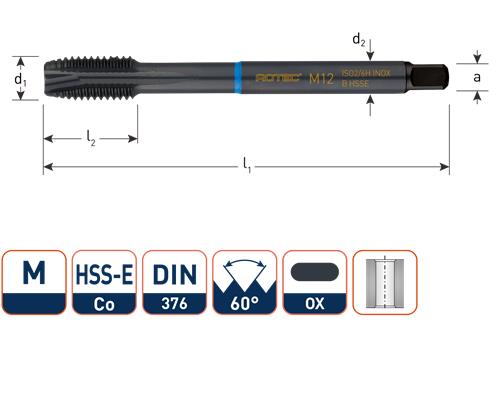 Rubinetto macchina Rotec din376 m12 in acciaio inox