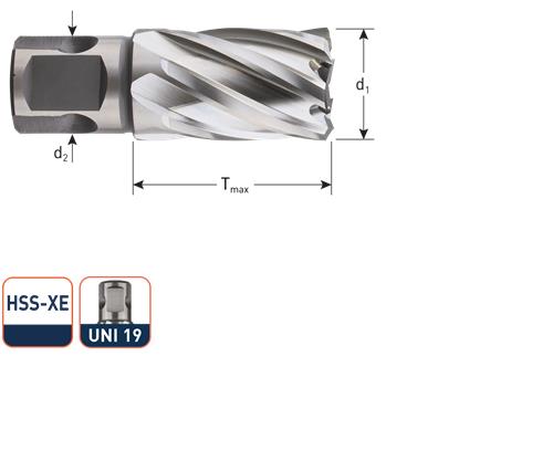 Punta a corona Rotec hss-xe silver-line 45.0mm sl30
