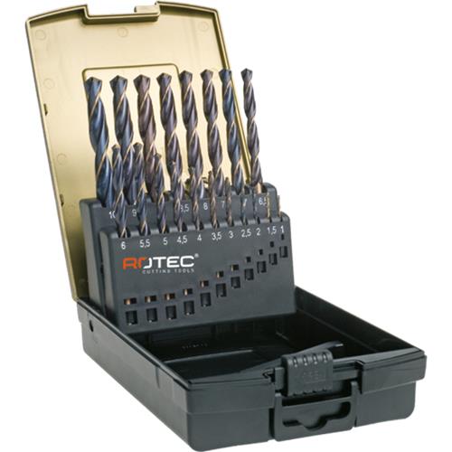 Set di punte elicoidali Rotec 1-10x0,5mm hss-r 19 pezzi