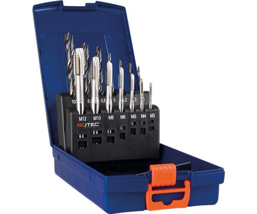 Set di maschi a macchina Rotec m3-m12 hss-e + punte