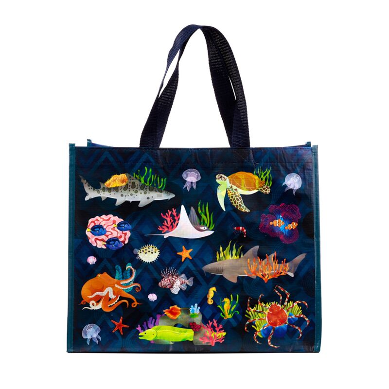 Marine Kingdom RPET Bag di messaggi sostenibili