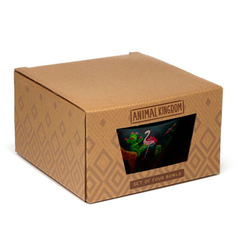 Set ricco di animali di 4 ciotole picnic RPET sostenibili