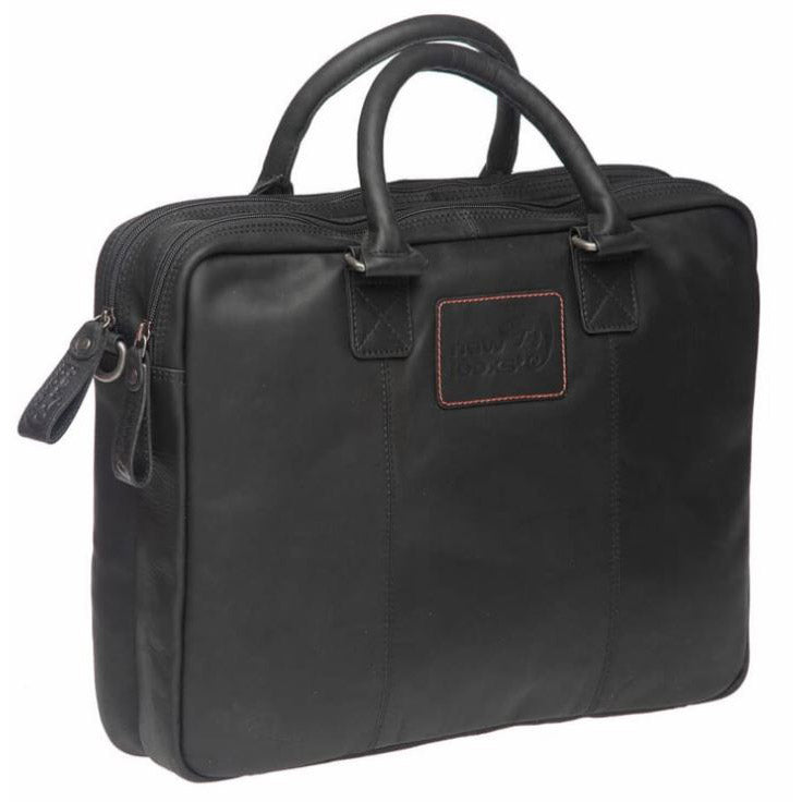 Sagno per laptop in pelle Santos - Luxuria, in pelle robusta - Adatto per pendolarismo - nero, cognac - r k variohaken - unisex