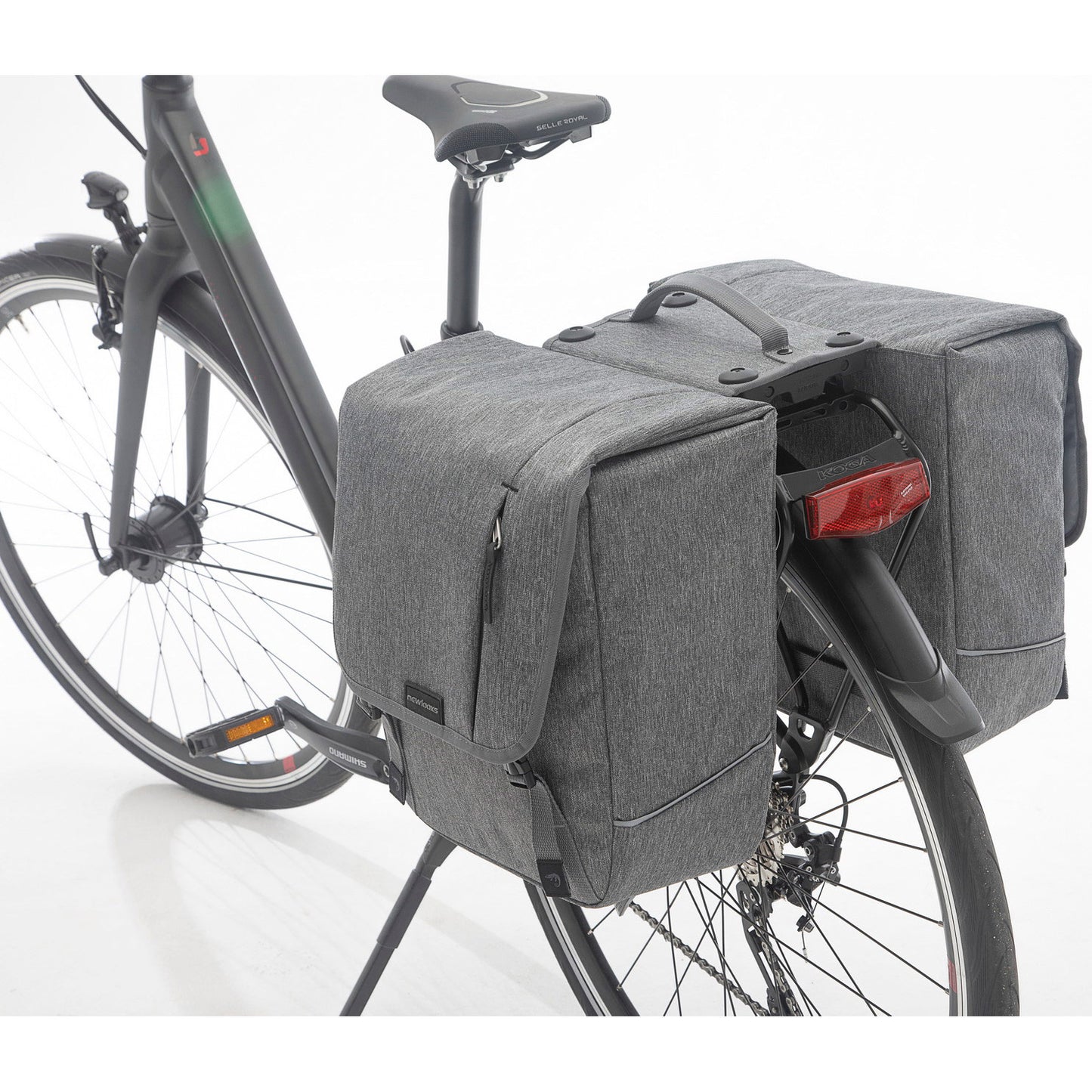 Nova doble - bolsa de bicicleta doble, gris, agua -repelente