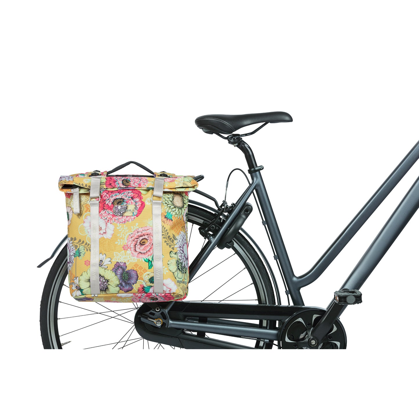 Basil Bloom Field Double Bicycle Bag, Waterproof, Honey Yellow, 35L