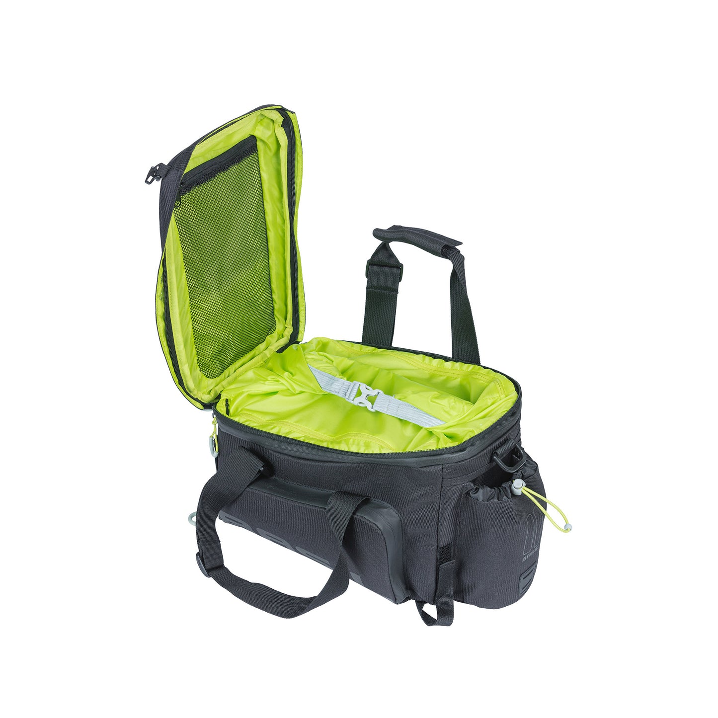 Bag de amenaza de equipaje de Basil Miles XL - impermeable - Sporty - Black Lime - 9-36L - MIK RT Adapterplates