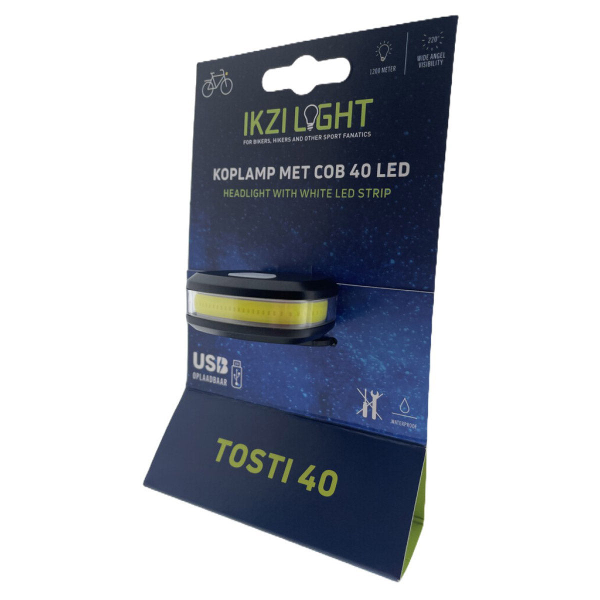 Fareo de luz Ikzi Tosti 40 con COB 40 LED USB coltable en el mapa