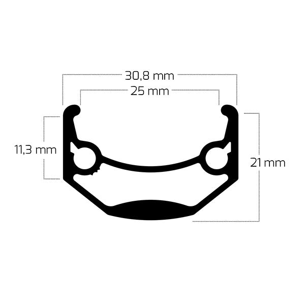 Qibbel Rim Andra 40 20 406 36G 14G CNC Alu Nero