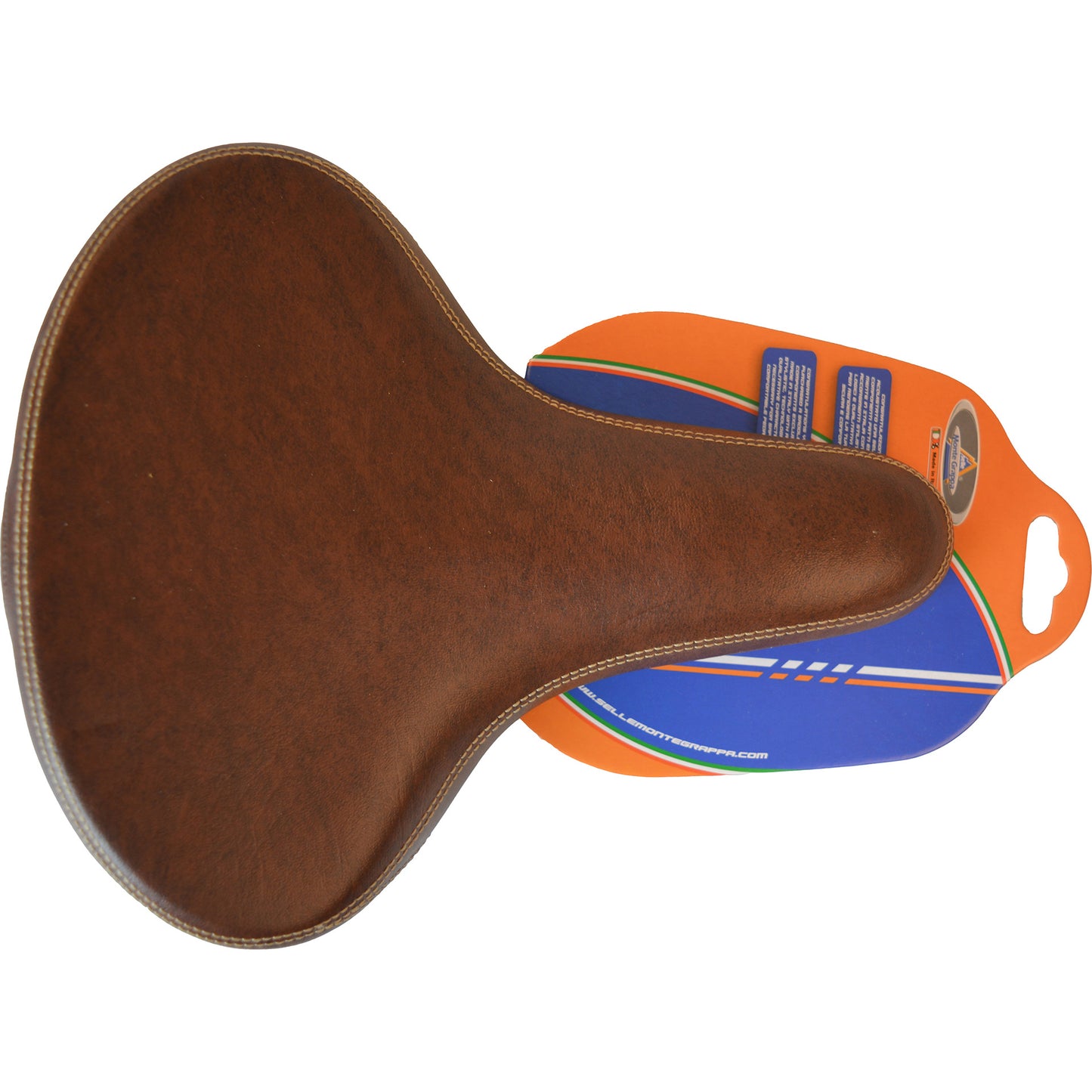 Selle Monte Grappa Saddle Selva Man Brown con elastomer