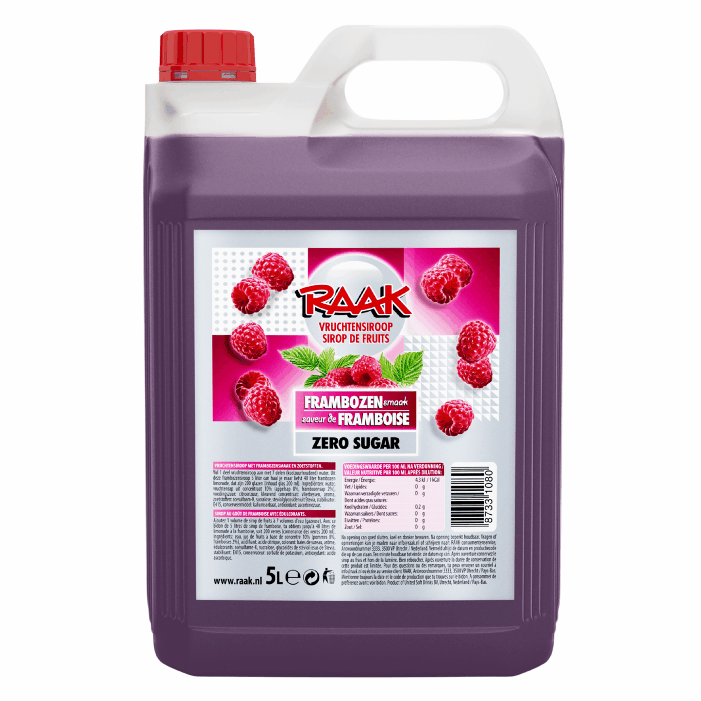 Sirope de fruta Touch zero frambuesa (5 litros)